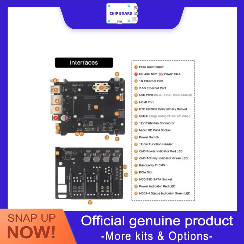 Raspberry Pi Kit - Geekworm XNAS1 Raspberry Pi CM5 4